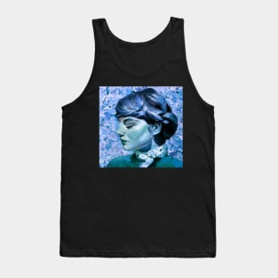 Movie star vintage blue print lady Tank Top